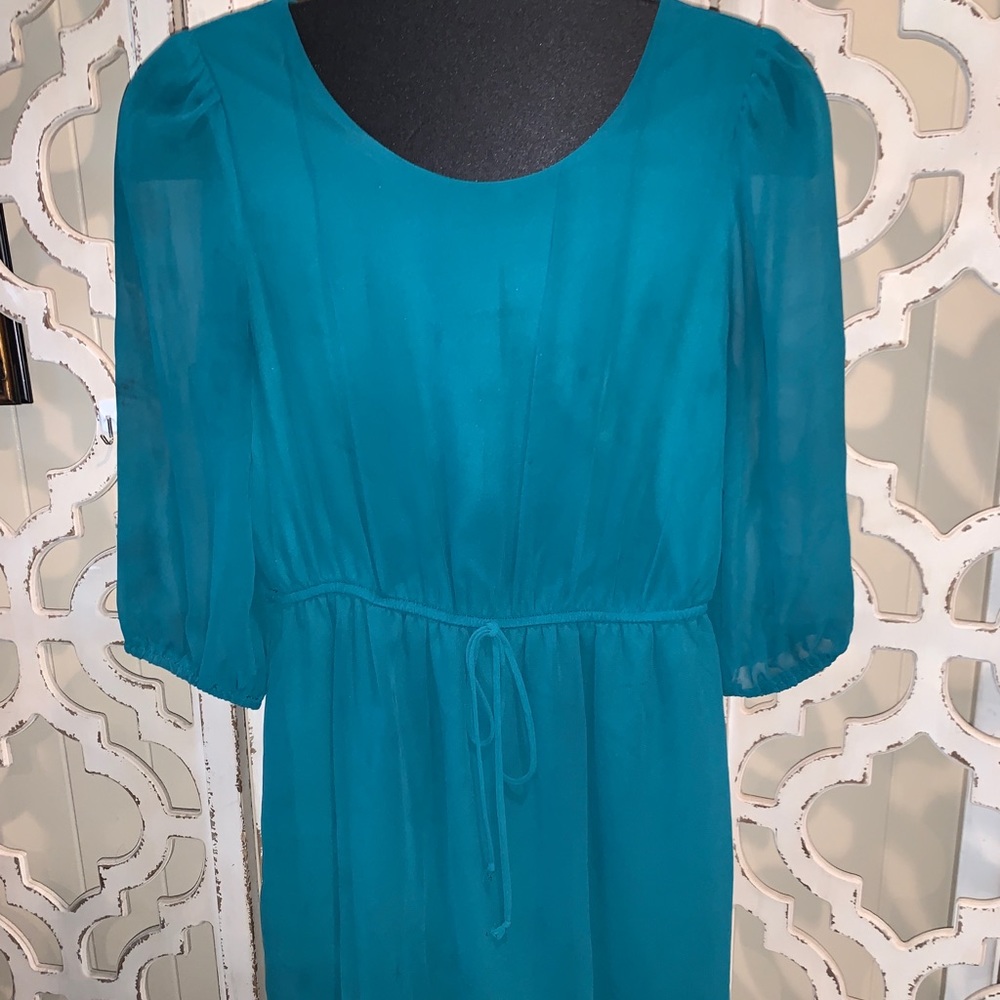 Sheer Teal dress! Size 8